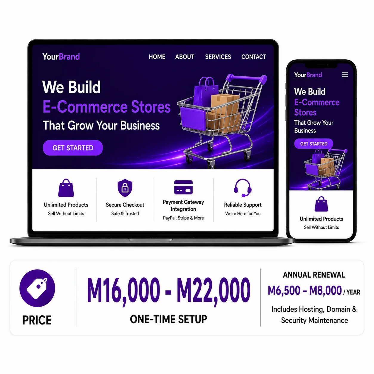 Responsive e-commerce website