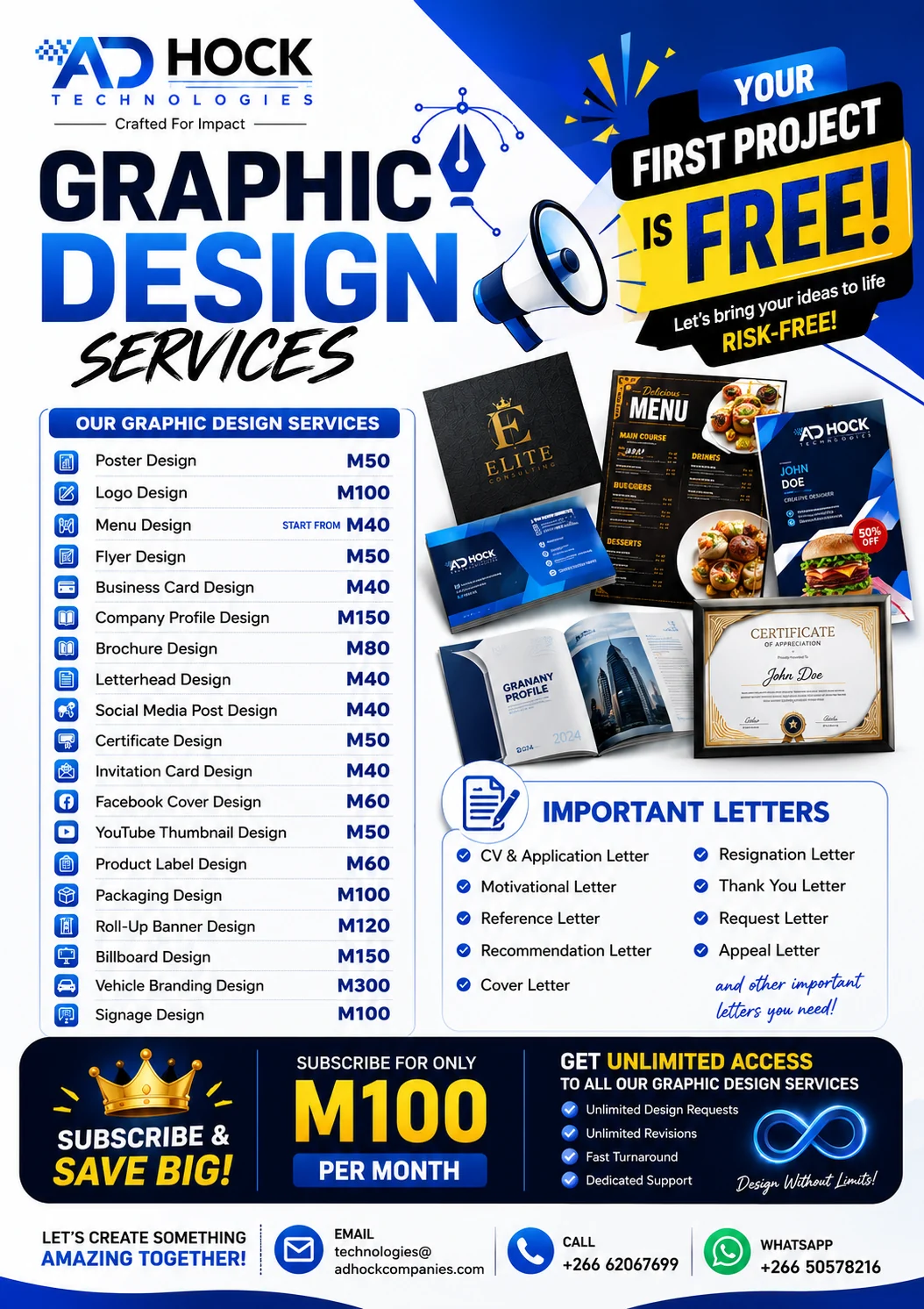 Graphic design services price list