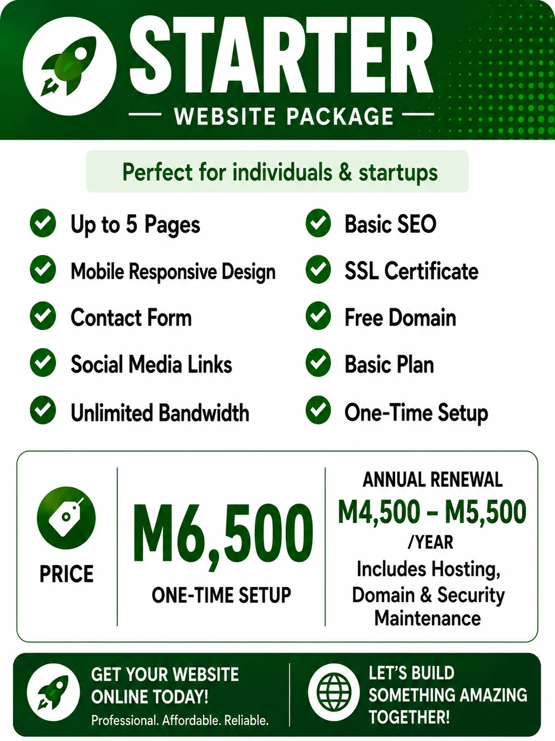 Website development offer